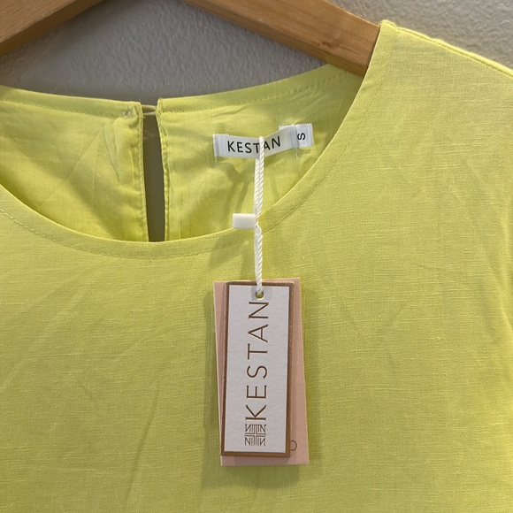 NWT Kestan yellow linen blend dress - Picture 3 of 8
